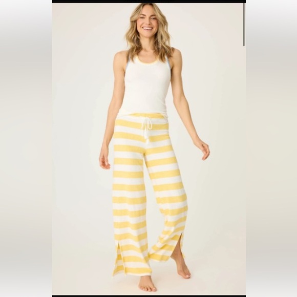 P.J. Salvage Other - P.J. Salvage Cabana Paradise Stripe Pajama Pants Lemon Size Medium Women's